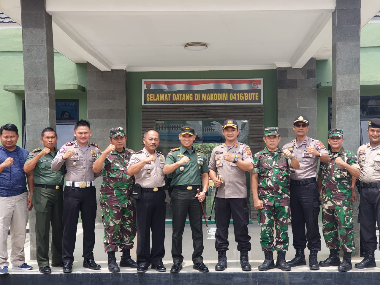 Sinergitas TNI-POLRI, Kodim 0416/Bute Sambut Kunjungan Kapolres Tebo