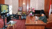humasprotokoljambi-20200405-0002 Gubernur Jambi Menerima Laporan Kepala Daerah melalui Teleconference