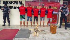 Polres Merangin Mengamankan 5 Orang Pelaku PETI