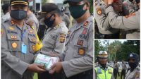 Ketua Bhayangkari Bungo, Ny Yosi Trisaksono Berikan Bantuan Masker dan Suplemen Kesehatan 