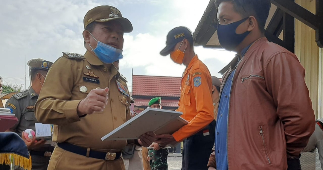 Pesan Bupati Al Haris Ke Tukang Ojek, Penumpang Tak Pakai Masker Jangan Di Angkut