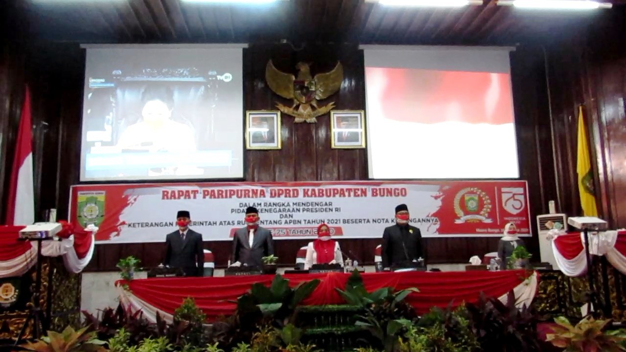 DPRD Bungo Gelar Rapat Paripurna HUT RI ke-75 Tahun 2020
