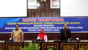 DPRD Bungo Gelar Rapat Paripurna Penyampaian Rancangan Perubahan KUA PPAS APBD 2020