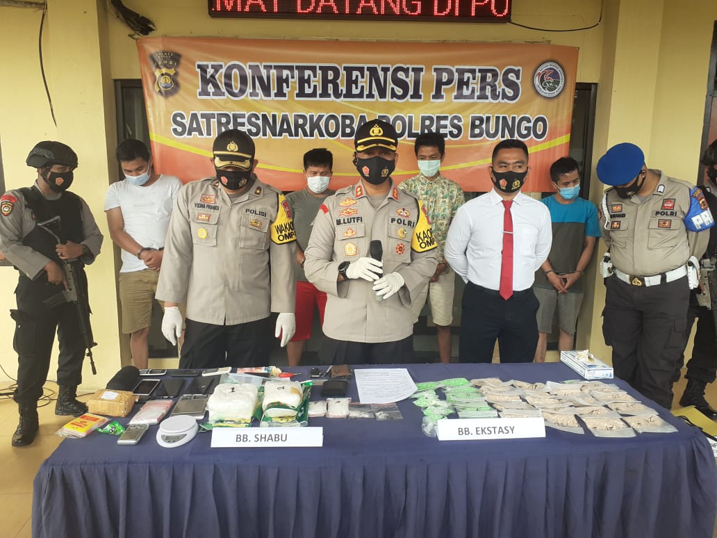 Satresnarkoba Polres Bungo Bekuk Pelaku Sindikat Narkoba Jaringan Internasional