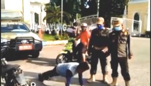 Operasi Yustisi didepan Kantor Bupati, Petugas Dapati Puluhan Warga Langgar Prokes
