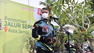 walikota jambi syarif fasha Walikota Jambi Resmikan Jalur Khusus Sepeda
