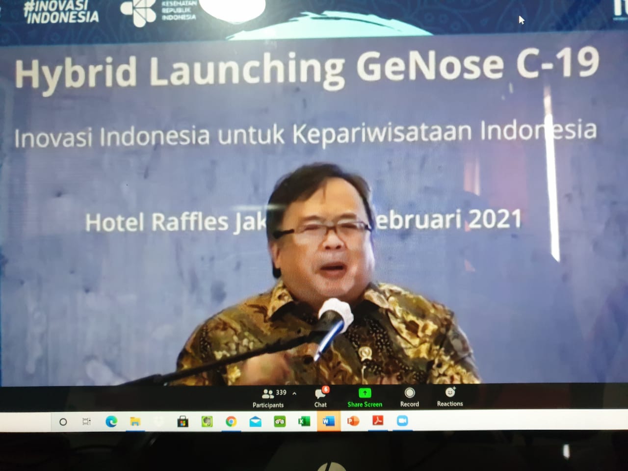 Menristek: GeNose C-19, Inovasi Anak Bangsa Untuk Pulihkan Ekonomi Nasional