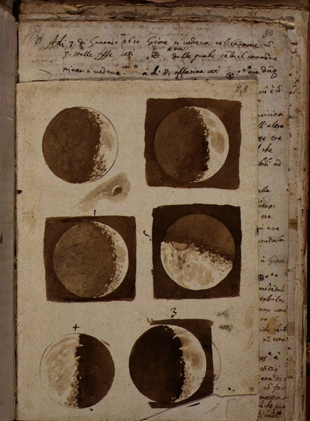Galileo Galilei gambar bulan pertama