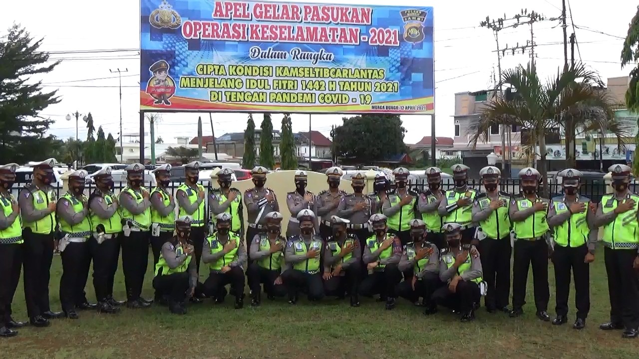 Jelang Idul Fitri 1442 H, Polres Bungo Gelar Apel Pasukan Ops Keselamatan 2021