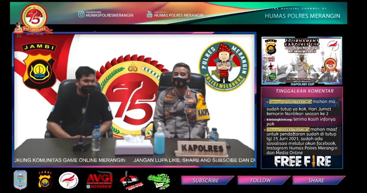 Kapolres Merangin Buka Turnamen Kapolres Cup FreeFire