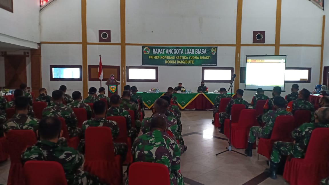Dandim 0416/Bute Buka Rapat Anggota Luar Biasa Koperasi Kartika Yudha Bhakti