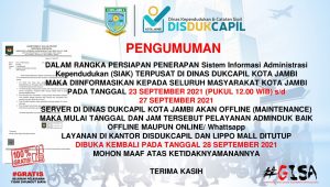 foto-pengumuman-disdukcapil-kota- jambi Pelayanan Disdukcapil Kota Jambi Ditutup Sementara Mulai Hari Ini