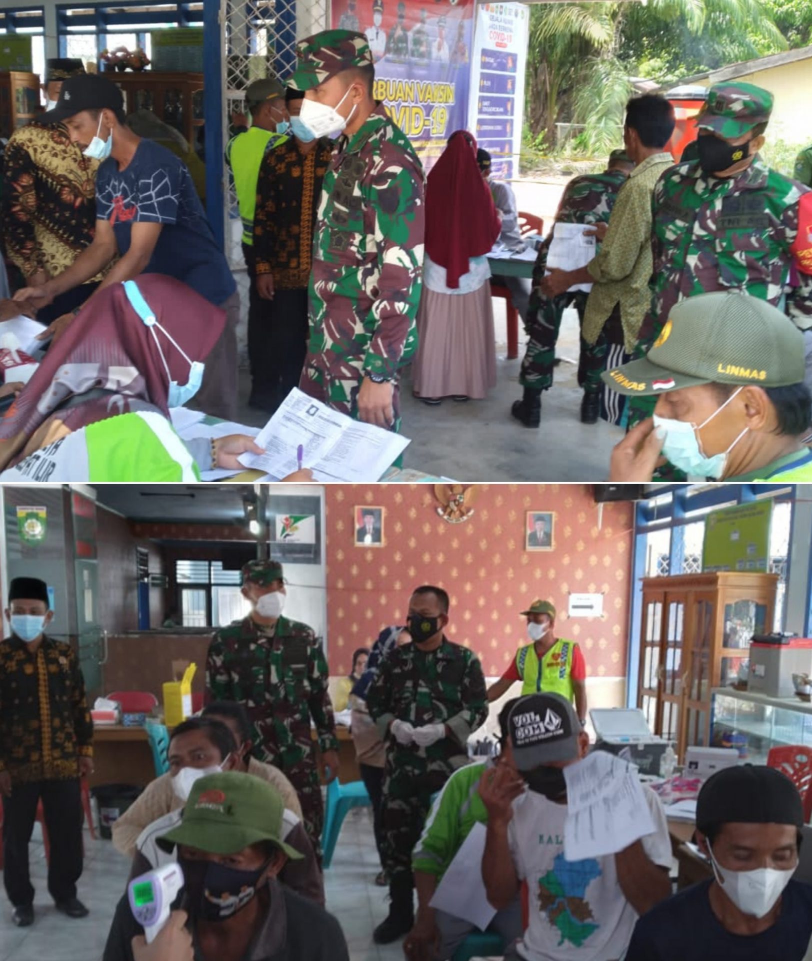 Dandim 0416/Bute Pantau Langsung Serbuan Vaksin di Desa Tirta Mulya Pelepat ilir