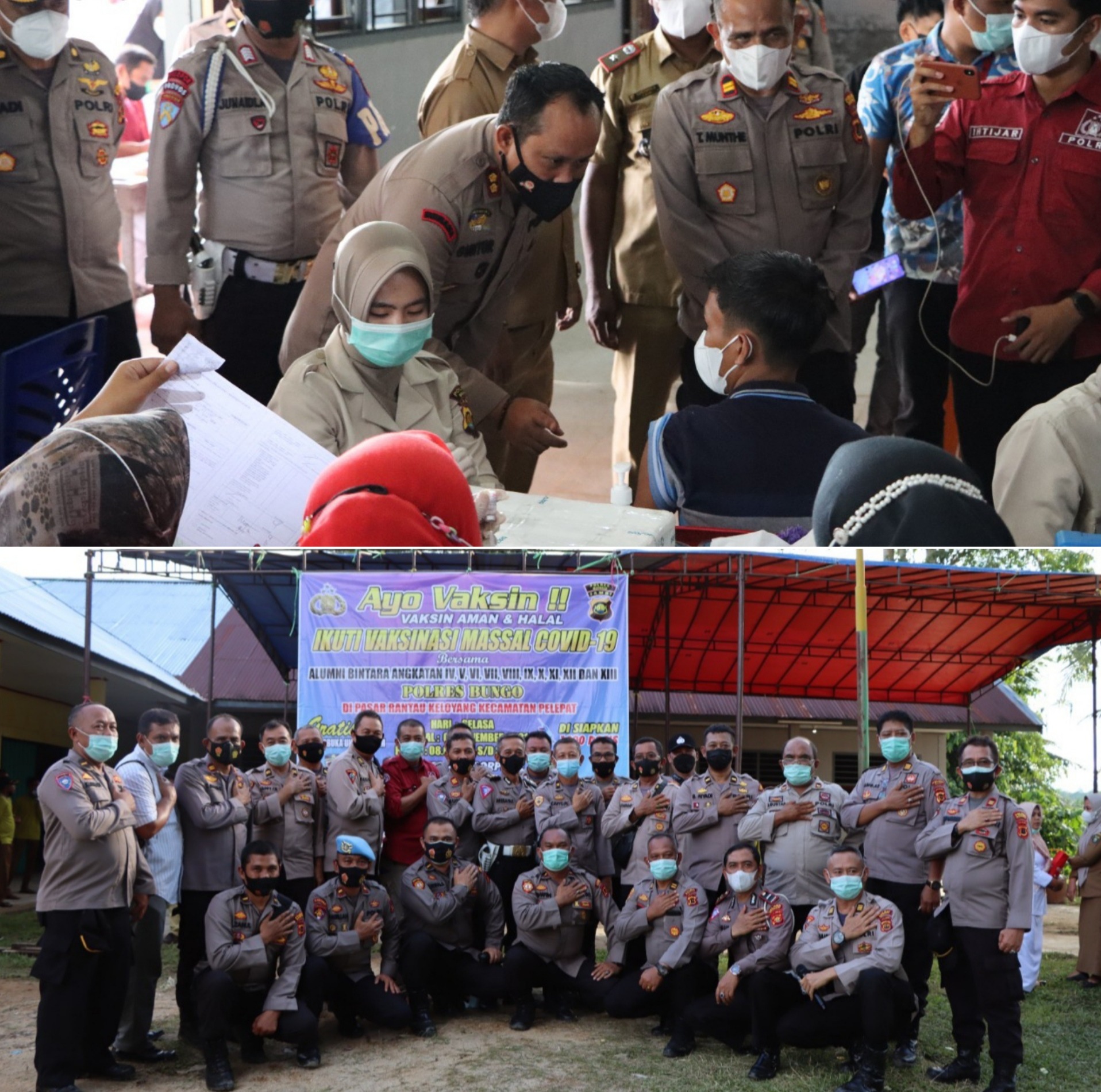 Alumni Bintara 4-13 Dalam Tempo 7 Jam, Berhasil Ajak 1.111 Warga Bungo-Jambi Ikuti Vaksinasi Covid-19 