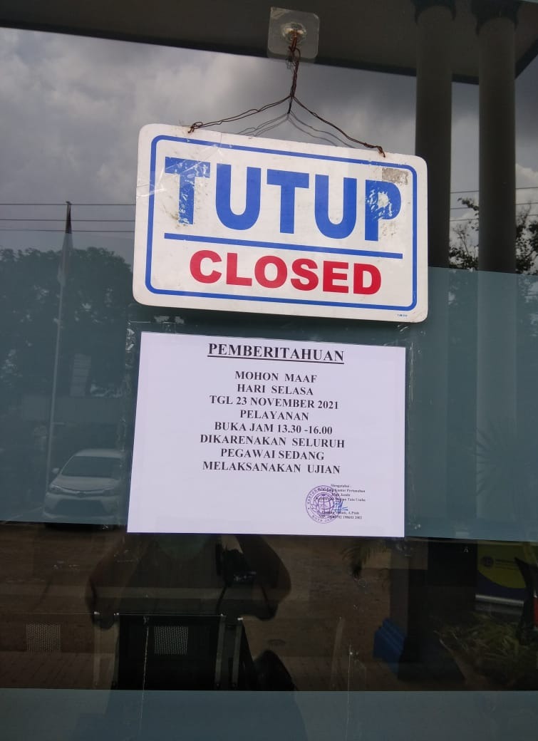 Gegara Tutup Kantor, Pelayanan BPN Kota Jambi Disorot Ombudsman