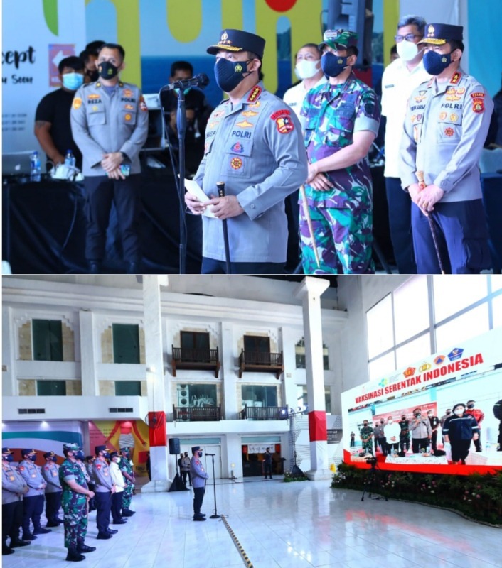 Tinjau Vaksinasi Serentak, Kapolri Ingatkan Pentingnya Vaksin untuk Hadapi Omicron