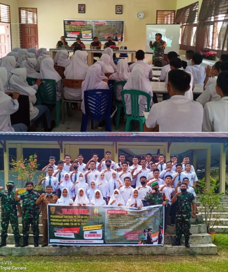 Tingkatkan Minat Siswa Masuk TNI, Babinsa Koramil 416-01/Rantau Pandan Sosialisasi Ke sekolah Wilayah Binaan