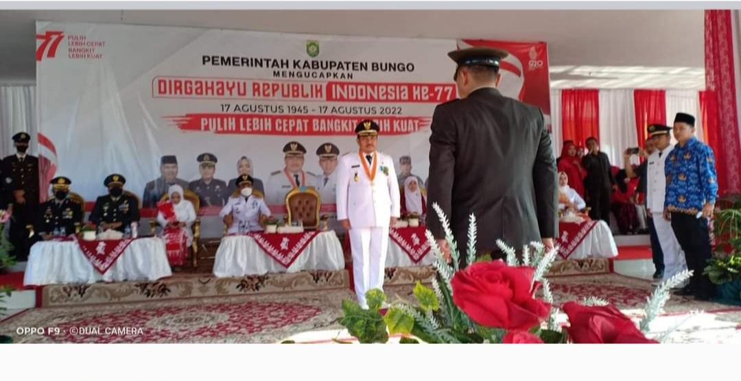 Bupati Bungo H. Mashuri Menjadi Irup Memperingati HUT RI Ke 77