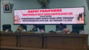DPRD Batanghari Gelar Rapat Paripurna Dalam Rangka Jawaban Pemerintah Atas Pandangan Umum Fraksi 