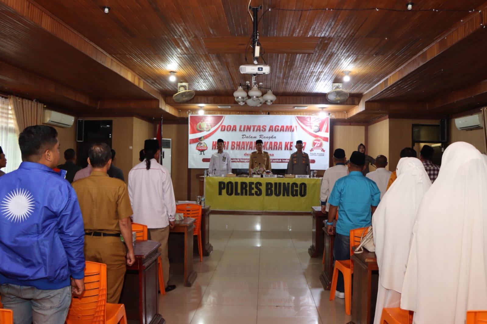 Sambut HUT Bhayangkara Ke-77 Tahun 2023, Polres Bungo Gelar Do'a Bersama Lintas Agama