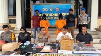 foto-polres-tanjab-barat-konfrensi-pers Penyelundupan Narkoba di Dalam Mie Lidi, Berhasil di Gagalkan Polres Tanjab Barat