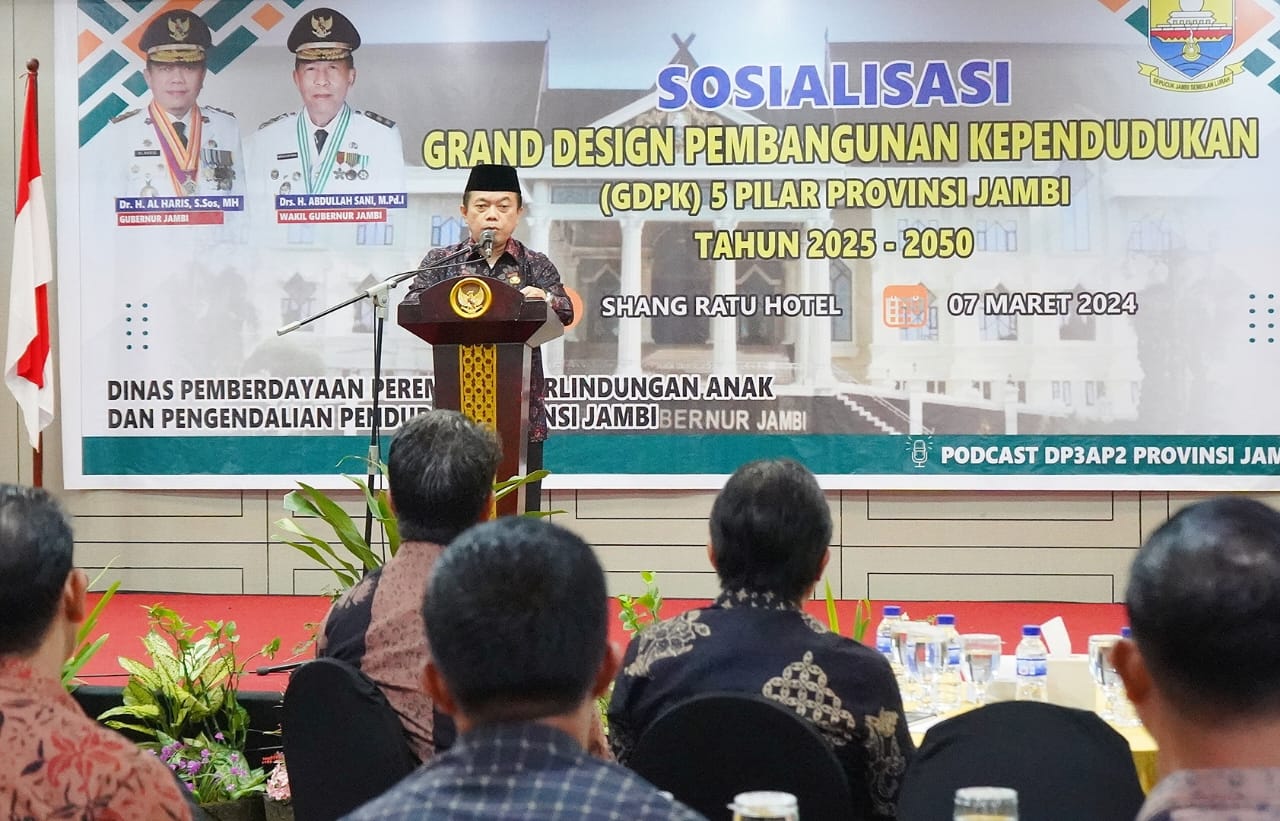 Gubernur Al Haris Buka Sosialisasi Penyusunan Grand Design Pembangunan Kependudukan 5 Pilar Tingkat Provinsi Jambi