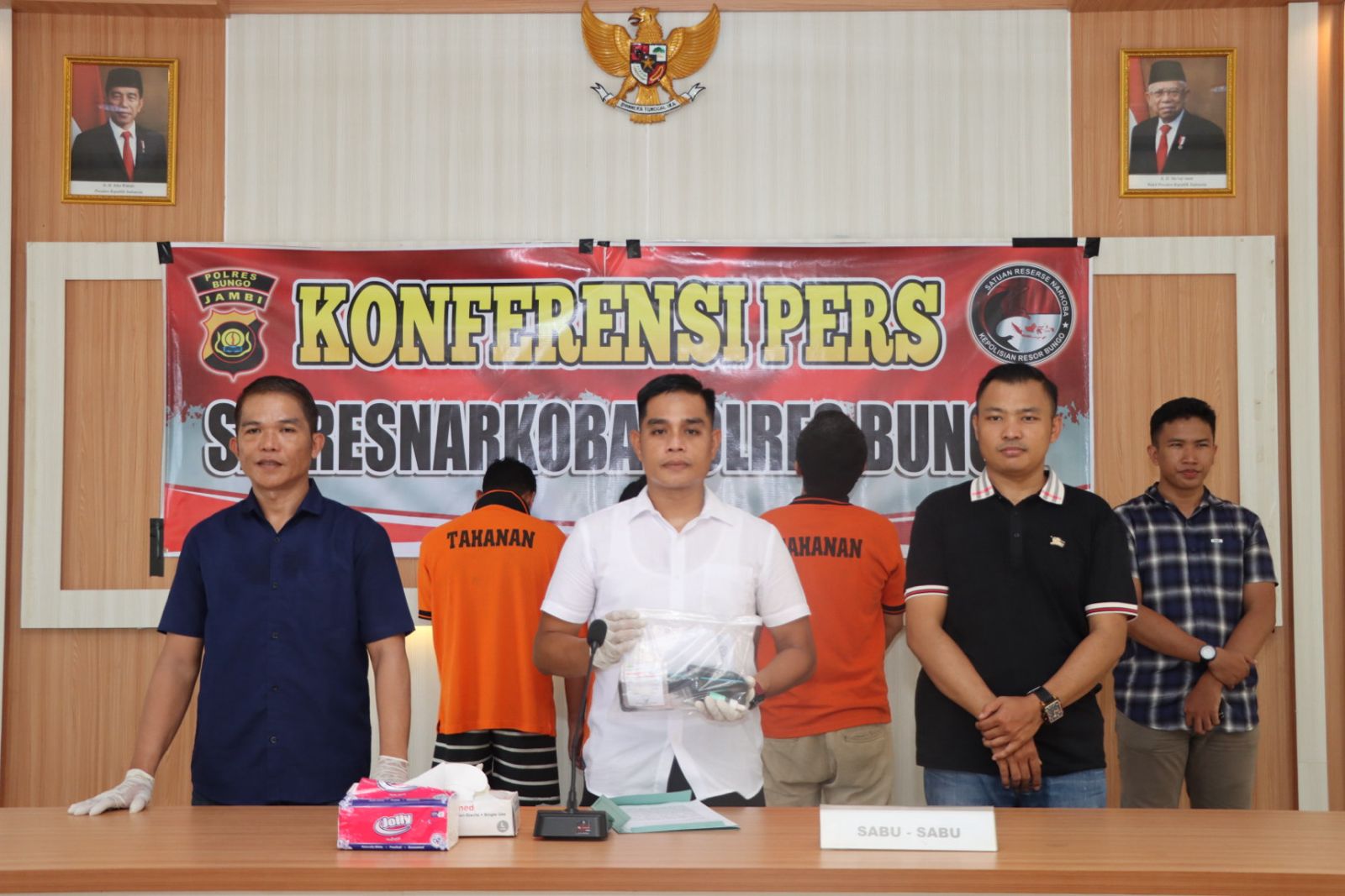 Satresnarkoba Polres Bungo Mengamankan Tiga Pelaku Berikut Barang Bukti Narkoba Jenis Sabu