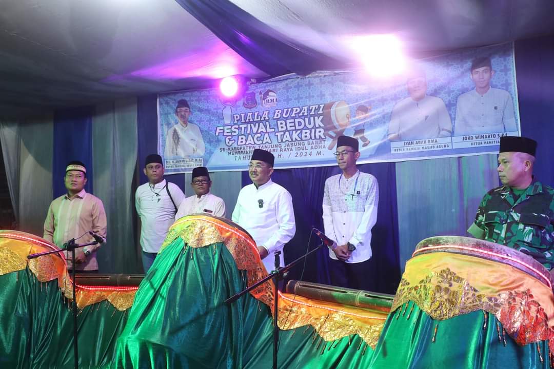 Semarak Idul Adha, Bupati Anwar Sadat Resmi Buka Festival Beduk dan Baca Takbir se-Tanjab Barat