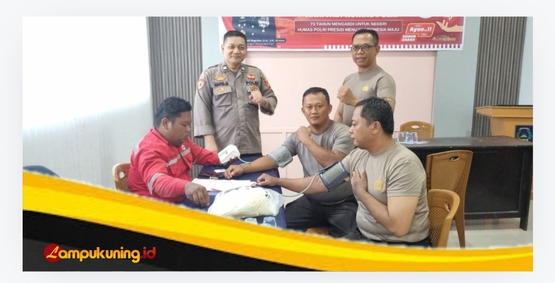 Peringati Hari Jadi ke-73 Humas Polri, Polres Bungo Kerjasama PMI Gelar Donor Darah
