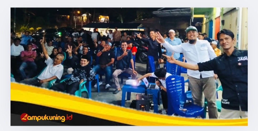 Pendukung Jumiwan-Maidani Nobar Debat Kandidat Putaran Pertama di Posko Pemenangan