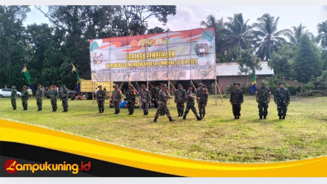 Personel Kodim 0416/Bute Penuh Semangat dan Fokus Laksanakan Gladi Bersih Upacara Pembukaan TMMD Ke-123 TA 2025