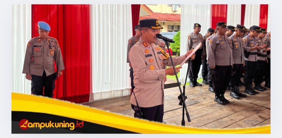 Kapolres Bungo AKBP Natalena Eko Cahyono Pimpin Apel Kesiapsiagaan Pengamanan PSU