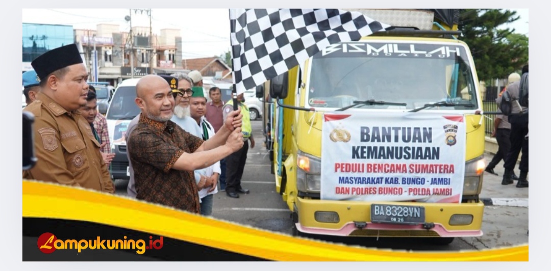 Bupati H.Dedy Putra Melepas Keberangkatan Bantuan Kemanusiaan Bencana Sumatera