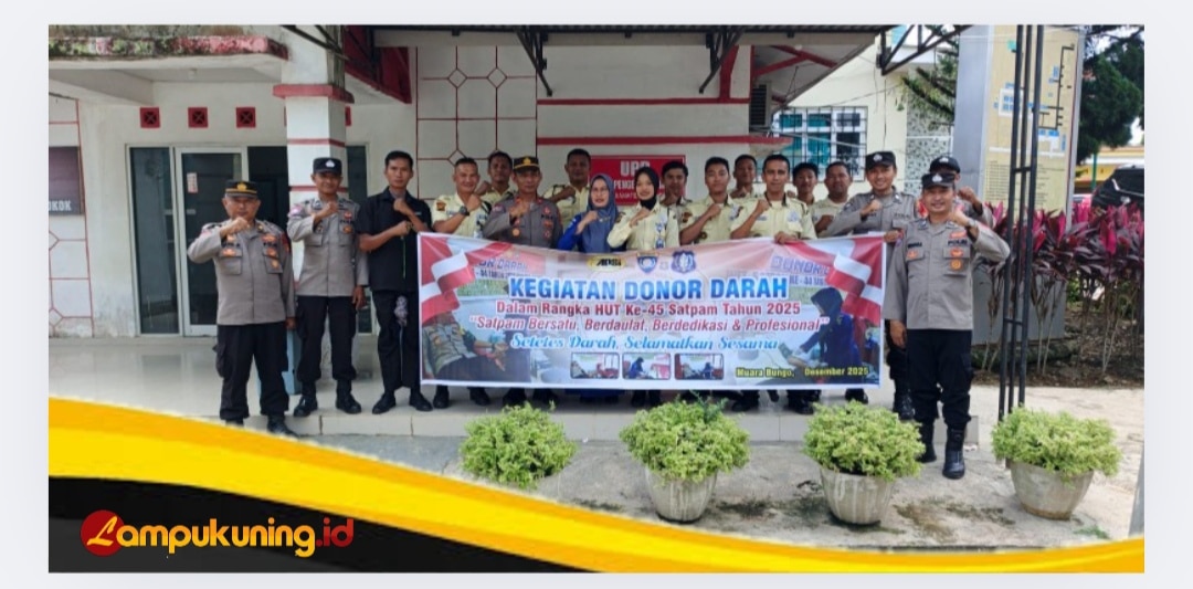 (Gambar: Sat Binmas Polres Bungo Foto Bersama Satpam dari instansi dan perusahaan.-foto:hpb)