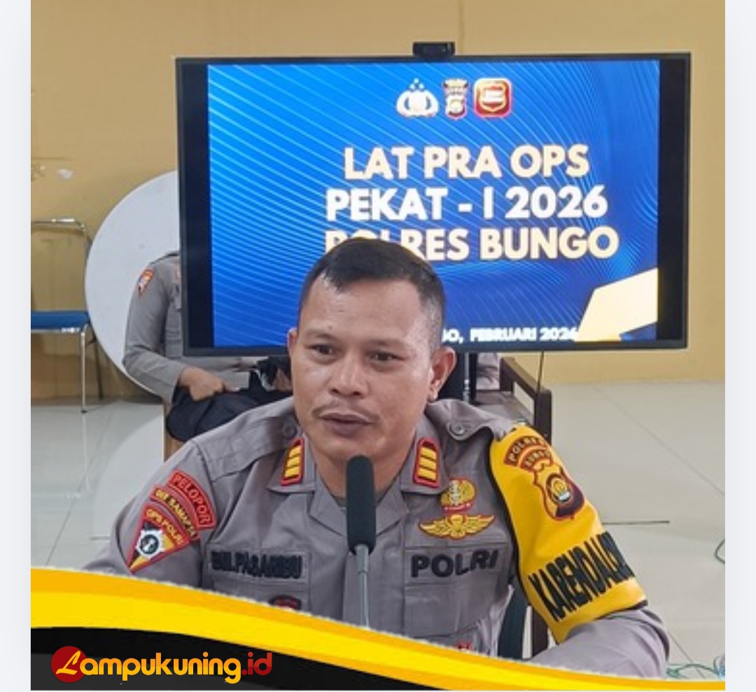 Polres Bungo Gelar Lat Pra Ops Pekat I Siginjai 2026, Siapkan Cipta Kondisi Jelang Ramadhan dan Idul Fitri