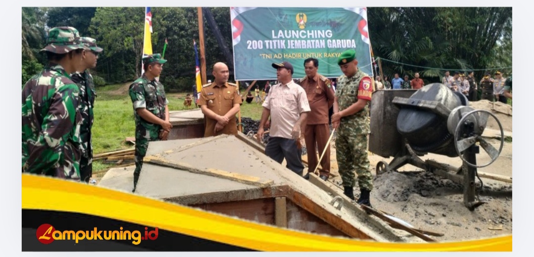 Danrem 042/Gapu Bersama Bupati Bungo Tinjau Progres pembangunan KDKMP dan Jembatan Gantung di Kabupaten Bungo