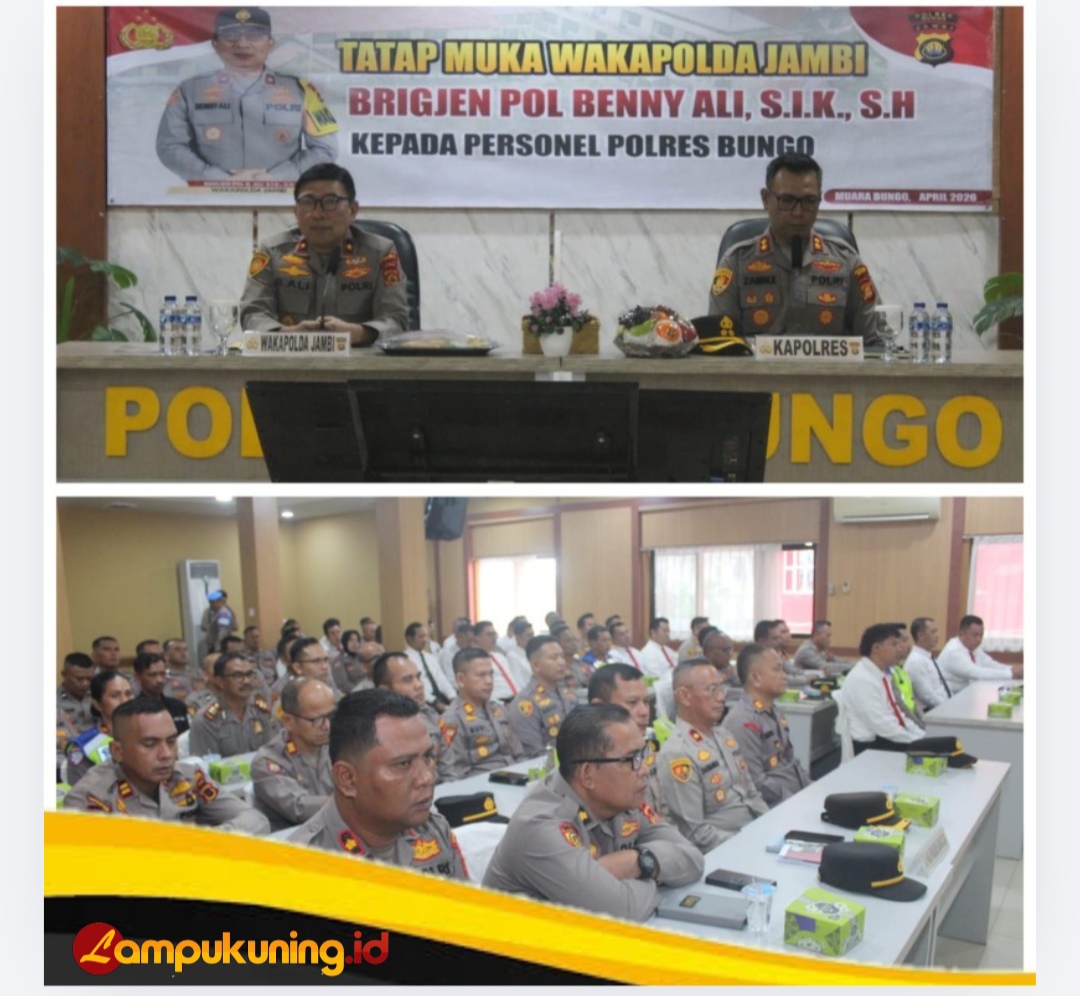 Wakapolda Jambi Tatap Muka dengan Personel Polres Bungo, Tekankan Pelayanan dan Disiplin