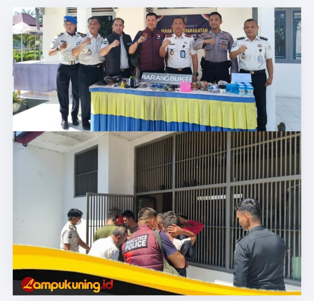 Polres Bungo Bersama Lapas Kelas II B Muara Bungo Gelar Razia Blok Hunian dan Tes Urine Narapidana