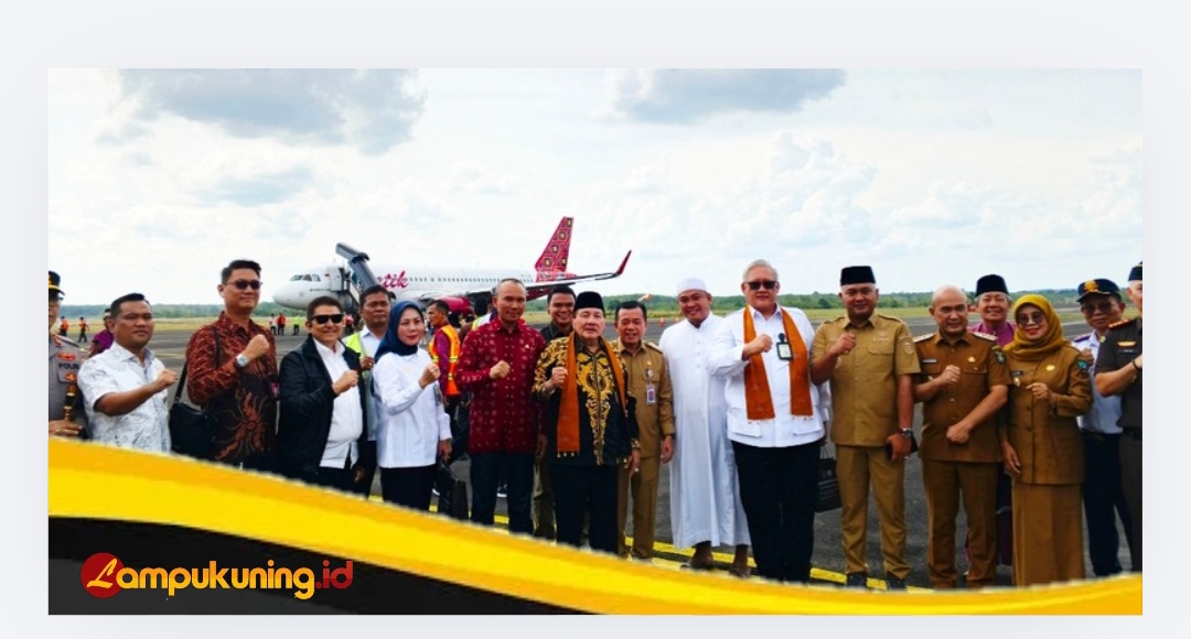 Bupati Bungo Dedy Putra Dampingi Gubernur Jambi Sambut Penerbangan Perdana Batik Air