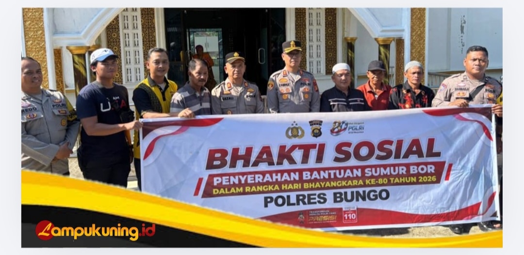Jelang Hari Bhayangkara Ke-80 Polri Untuk Masyarakat, Kapolres Bungo Resmikan Sumur Bor di Masjid Baiturrahman