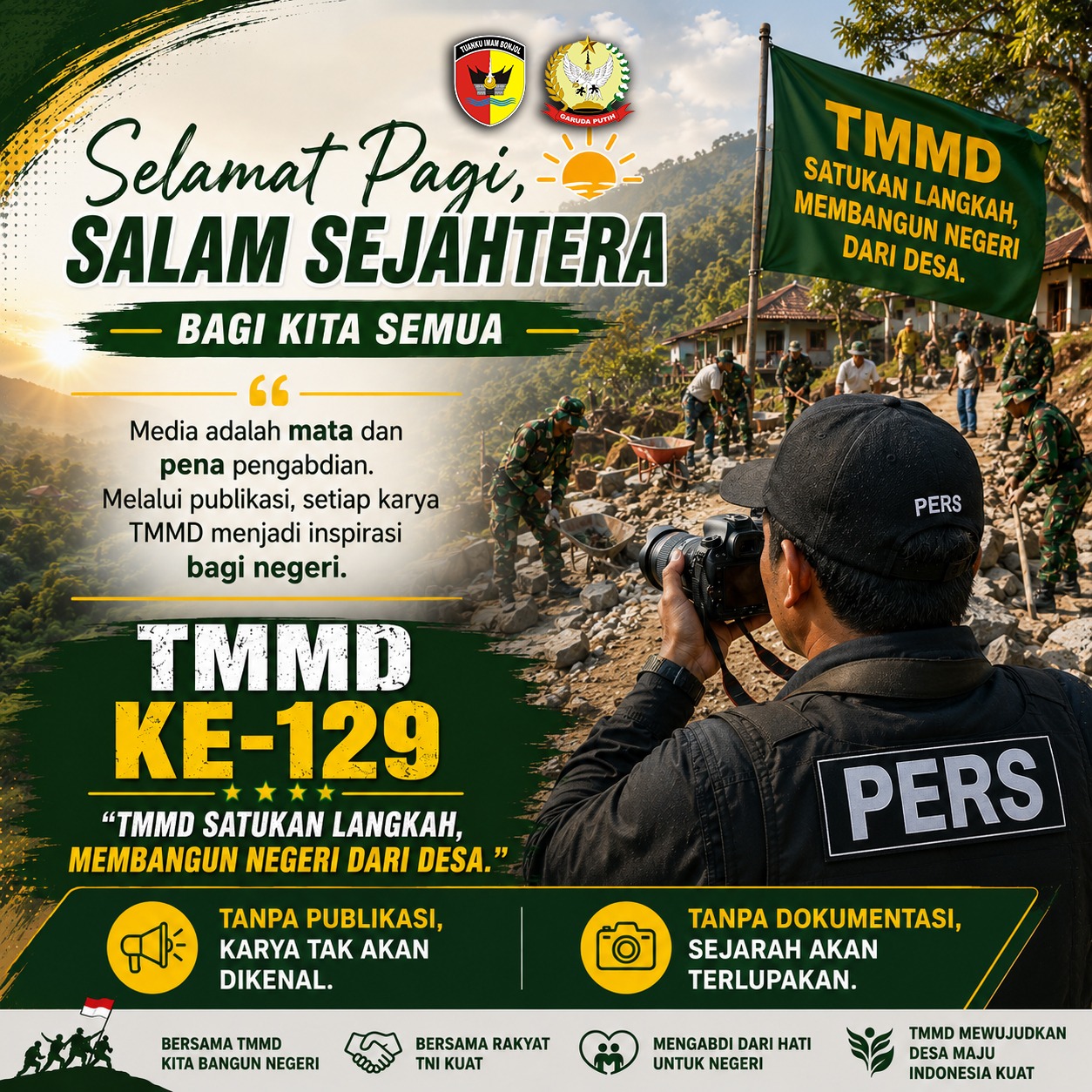 Pers Berperan Aktif Dukung Gerakan TMMD Ke-129 TA 2026 Kodim 0416/Bute