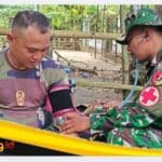 Menjaga Kesehatan Personel TMMD Ke-129 Kodim 0416/Bute Tetap Prima, Tim Kesehatan Secara Rutin Melakukan Pemeriksaan