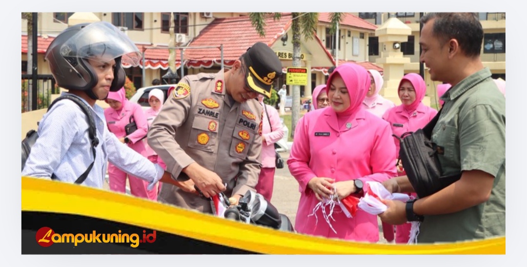 Kapolres Bungo Bagikan 200 Bendera Merah Putih, Semangat Kemerdekaan Menggema