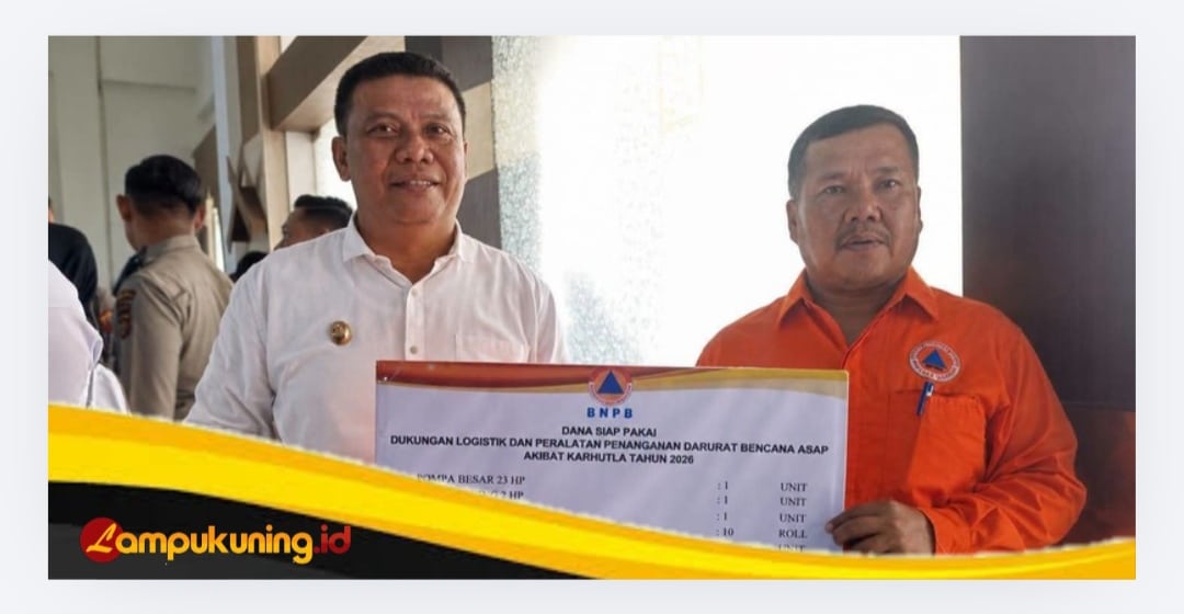 Wabup Katamso Hadiri Rakor Karhutla Bersama Kepala BNPB dan Menteri Kehutanan, Tanjab Barat Terima Bantuan Rp500 Juta.