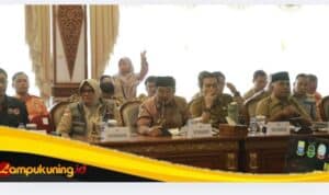 Bupati Anwar Sadat Paparkan Upaya Penanganan Karhutla Tanjab Barat di Rakor Provinsi Jambi.