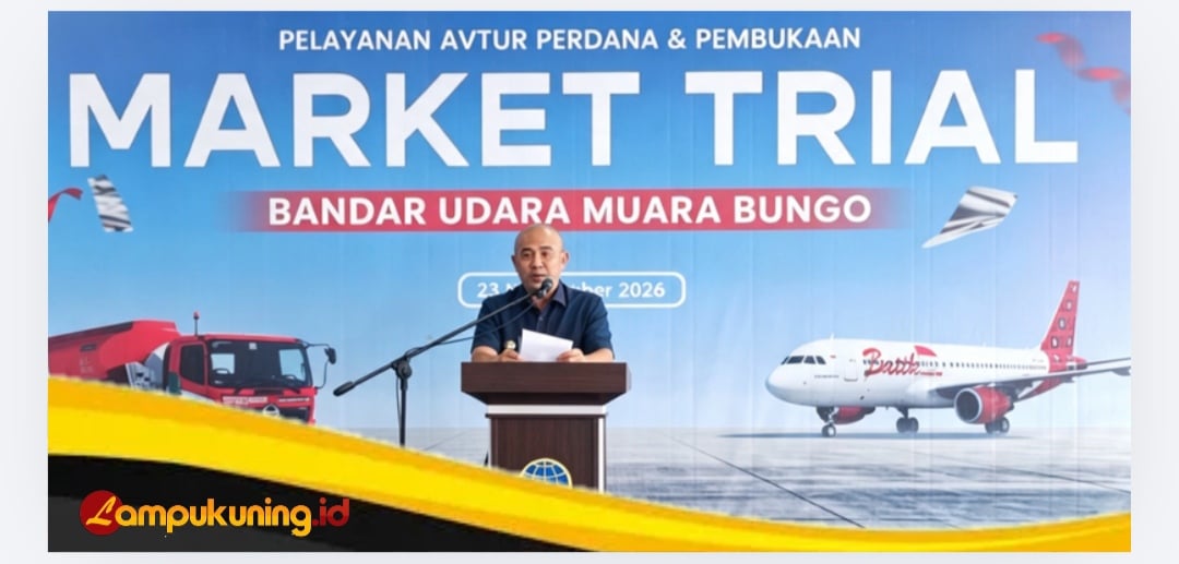 Bupati Bungo Apresiasi Layanan Avtur Perdana di Bandara Muara Bungo Mulai Beroperasi
