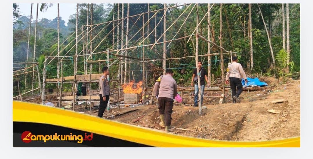 Polres Bungo Melakukan Penindakan Aktivitas Peti di Aliran Sungai Batang Tebo