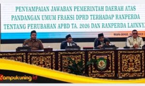 DPRD Bungo Gelar Rapur Penyampaian Jawaban Pemerintah Daerah Atas Pandangan Umum Fraksi DPRD Terhadap Ranperda tentang Perubahan APBD TA. 2026 dan Ranperda Lainnya