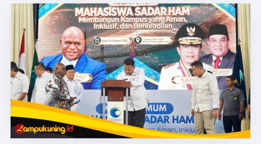 Wakili Bupati, Sekda Hermansyah Hadiri Penandatanganan MoU Bidang HAM Bersama Menteri HAM RI.