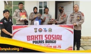 HUT ke-75 Humas Polri, Polres Bungo Salurkan Bantuan kepada Warga Kurang Mampu